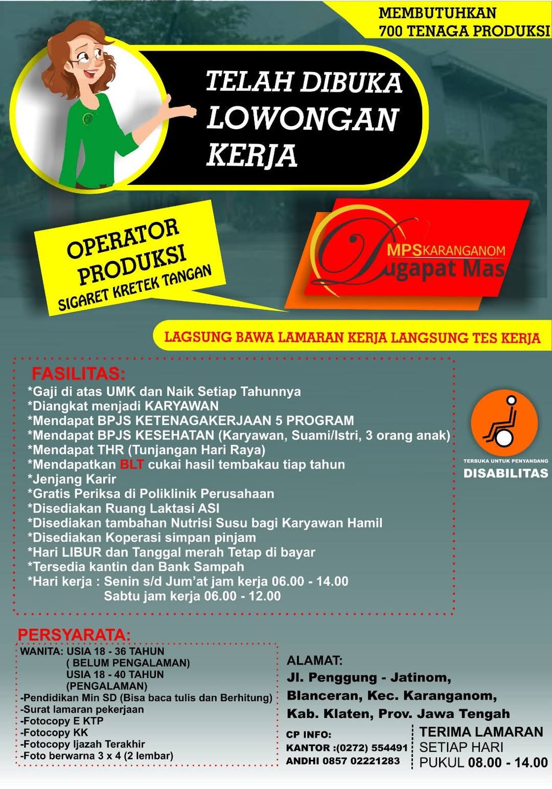 Lowongan Kerja Operator Produksi