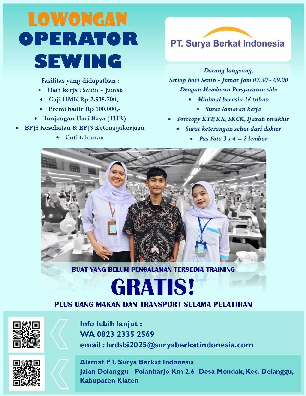 Lowongan Jahit Pengalaman & Non Pengalaman