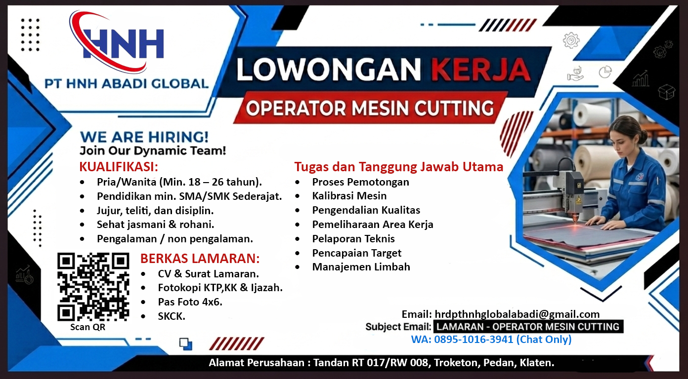 OPERATOR MESIN CUTTING