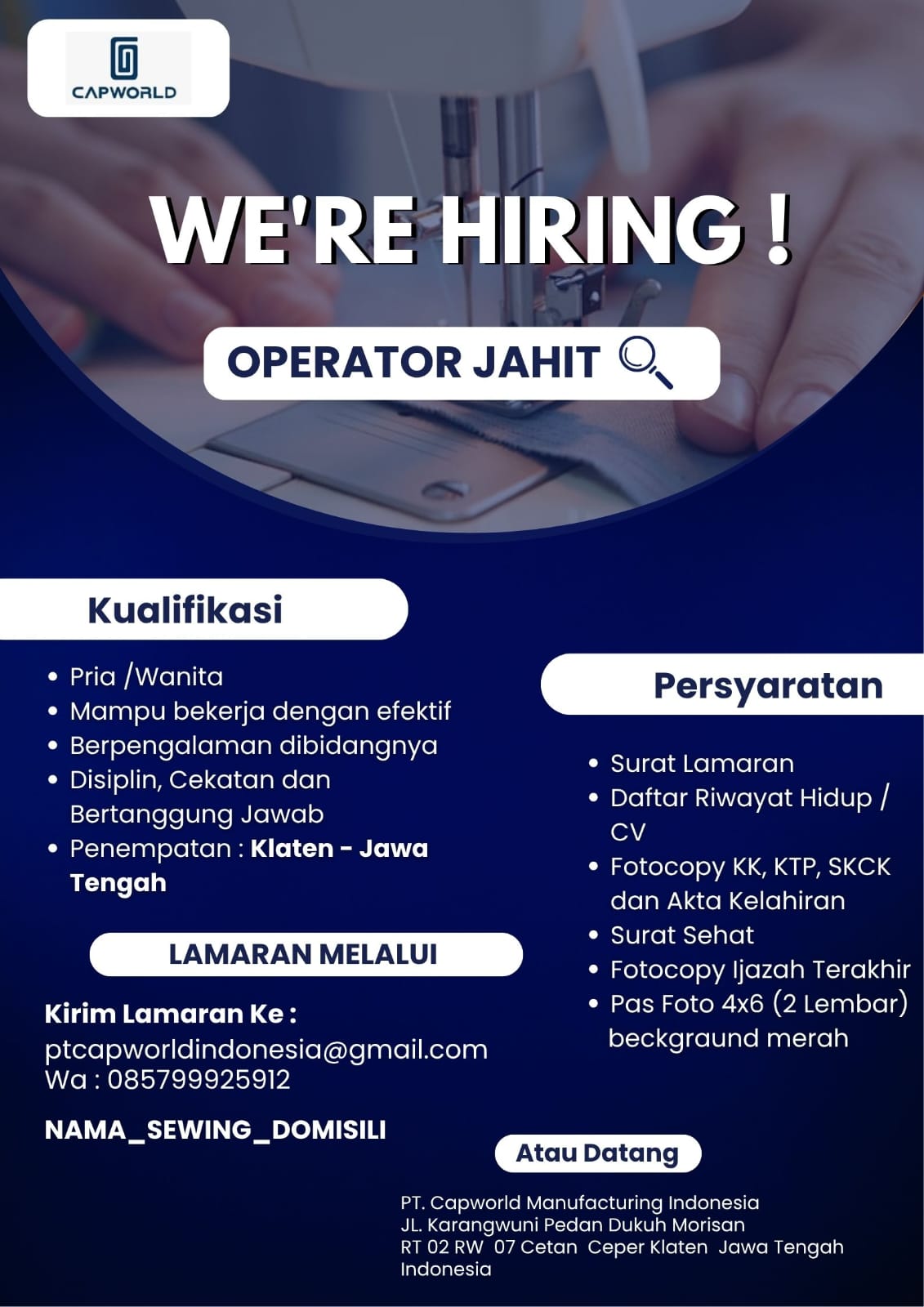 OPERATOR JAHIT